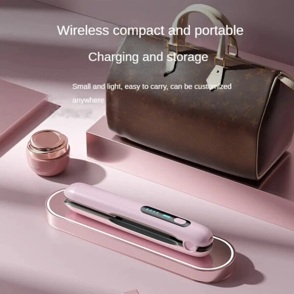 Portable Wireless Hair Straightener & Curler 2-in-1, USB Rechargeable, 4 Heat Levels, 5000mAh - Image 3