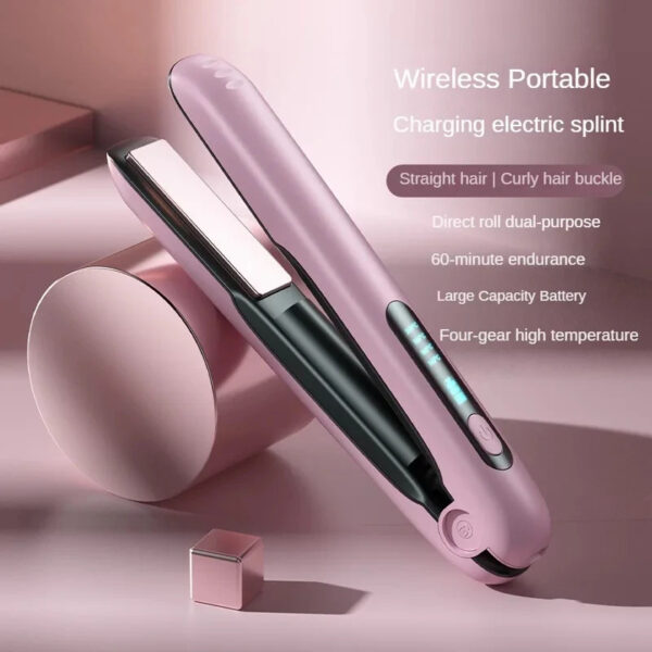 Portable Wireless Hair Straightener & Curler 2-in-1, USB Rechargeable, 4 Heat Levels, 5000mAh - Image 7