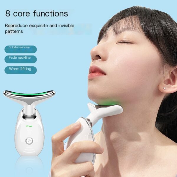 3-in-1 Neck & Face Beauty Device – Portable Massager with Vibration, Thermal, and Microcurrent - Image 3