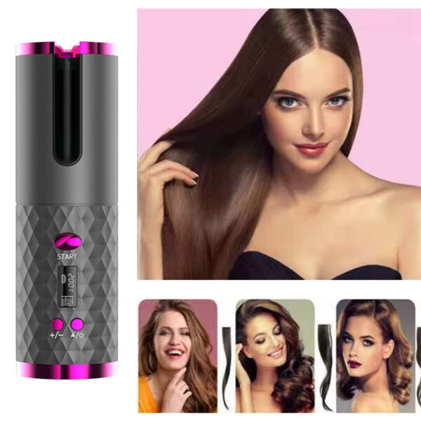 LCD Display Cordless Automatic Rotating Hair Curler, USB Rechargeable, Fast Curling with Safe Comb - Image 5